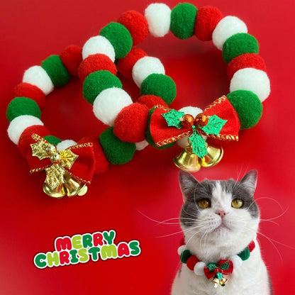 Christmas Adorable & Cozy Pet  Plush Ball Collar