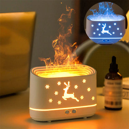 Flame Humidifier & Diffuser - Silent Atmosphere Lamp for Christmas & Home Decor