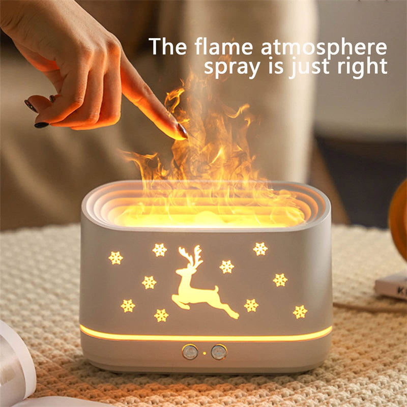 Flame Humidifier & Diffuser - Silent Atmosphere Lamp for Christmas & Home Decor