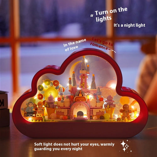 Cloud Night Light Mirror Toy Decoration Children Girl