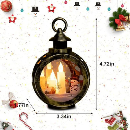 Retro Christmas LED Lantern Lights - Indoor & Outdoor Hanging Decorations for Festive Ambiance