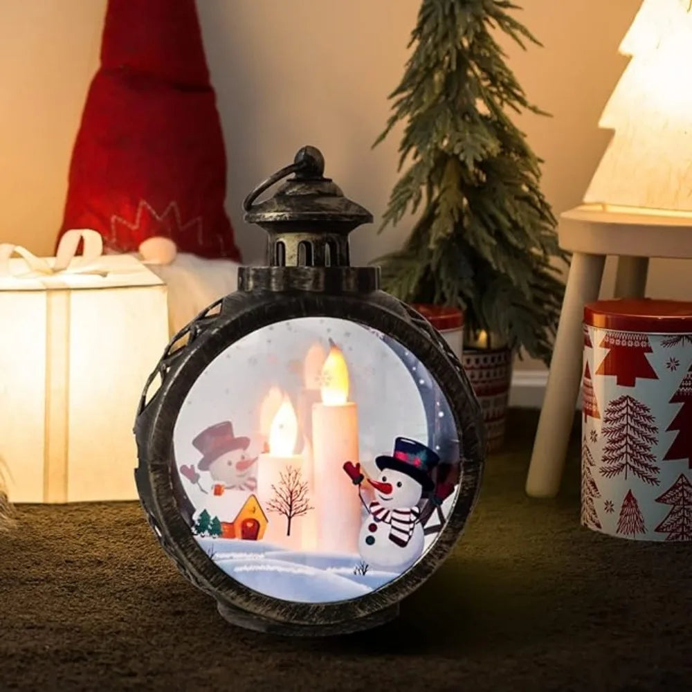 Retro Christmas LED Lantern Lights - Indoor & Outdoor Hanging Decorations for Festive Ambiance