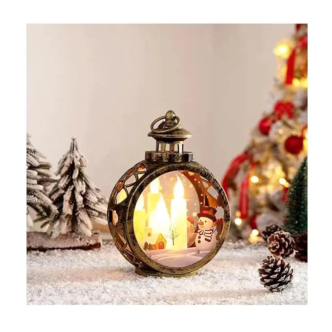 Retro Christmas LED Lantern Lights - Indoor & Outdoor Hanging Decorations for Festive Ambiance