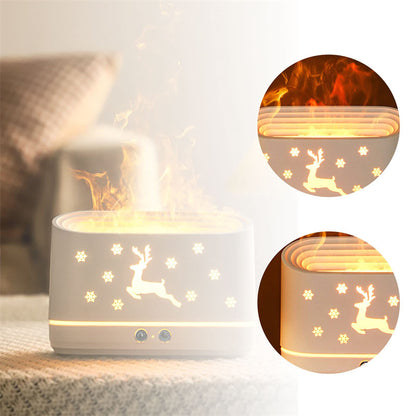 Flame Humidifier & Diffuser - Silent Atmosphere Lamp for Christmas & Home Decor